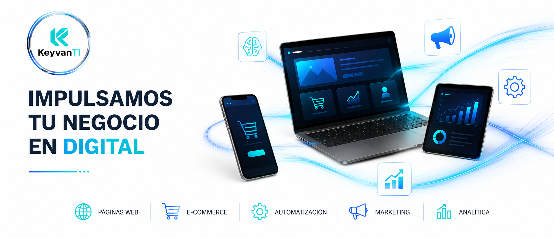 KeyvanTI — Diseño, construcción y operación de ecosistemas digitales completos: marca, sitio web, e-commerce, pauta y datos, integrados en un solo sistema.
