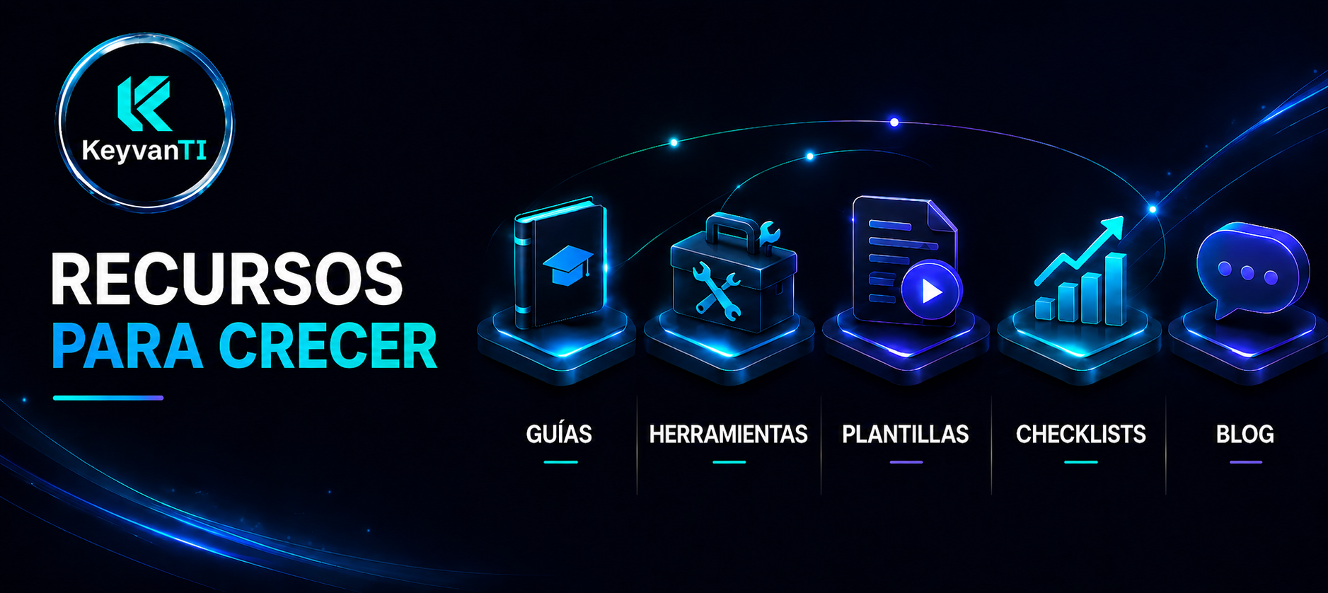Recursos y herramientas de KeyvanTI: artículos, guías descargables y plantillas sobre ecosistemas digitales, marketing, pauta y medición de ROI.
